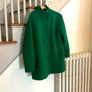J. Crew Wool City Coat - Size 12, Green
